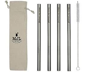 Long Stainless Steel Boba Straws for Quart Mason Jars, Large Cups, Tall ...