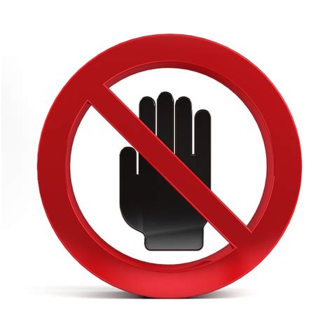 No entry hand sign isolated on white background 3d rendering. | Premium ...
