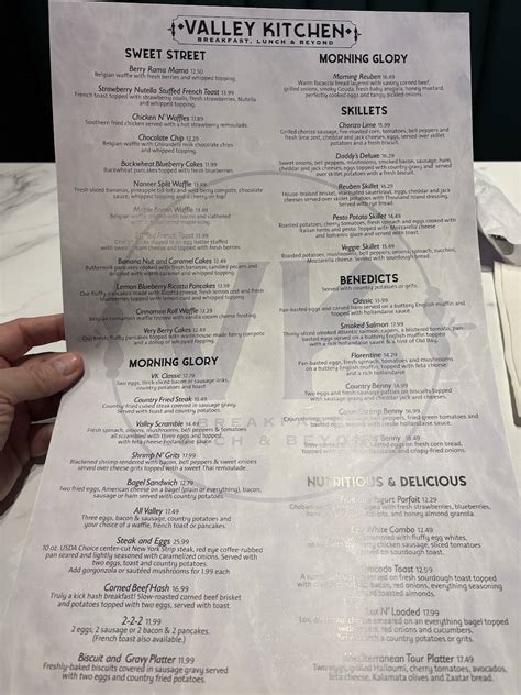 Menu at Valley Kitchen Boardman restaurant, Boardman