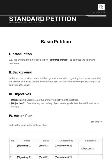 Image result for Example of Petition Format