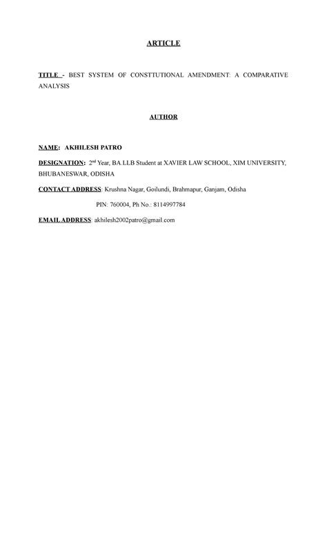 Best system of constitutional amendment in recent era as per new ...