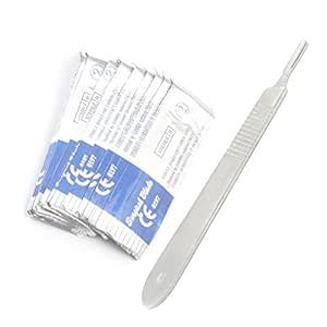 AAPROTOOLS SCALPEL BLADES #10 INCLUDES #3 METAL HANDLE – SUITABLE FOR ...