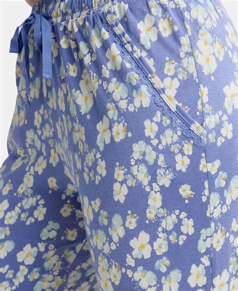 Buy Micro Modal Cotton Relaxed Fit Printed Pyjama with Side Pockets ...