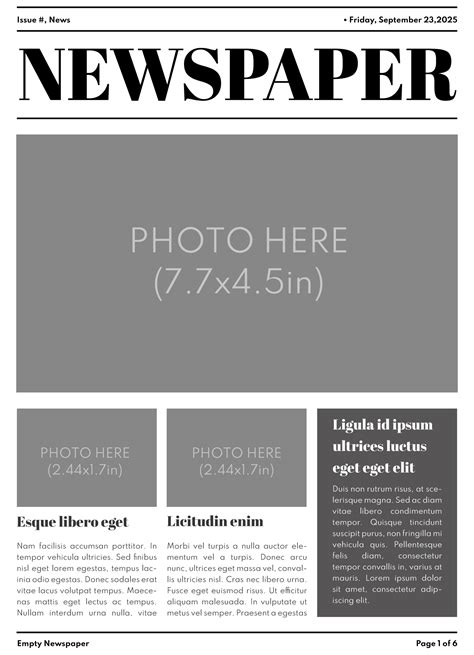 Blank Newspaper Template Free