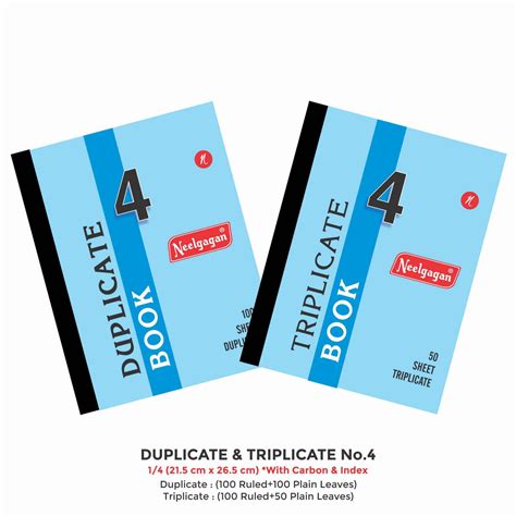 Duplicate & Triplicate No. 4 With Carbon & Index (21.5cm x 26.5cm) (Si ...