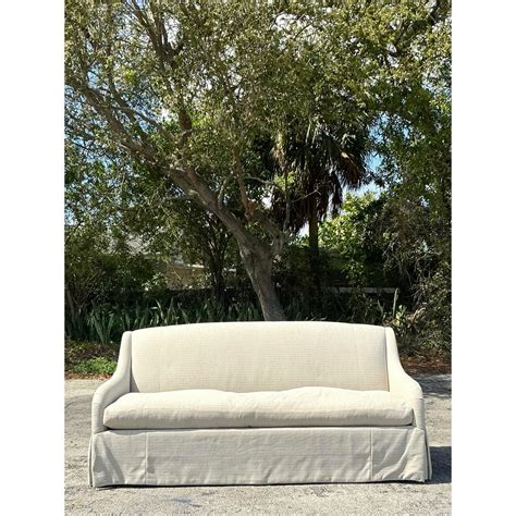 Vintage Boho Charles Stewart Pinstripe Sofa For Sale at 1stDibs