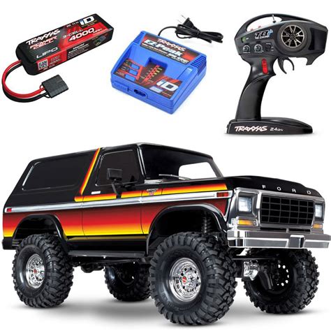 Traxxas TRX-4 1979 Ford Bronco 4WD RTR Crawler Trail Truck & Clipless Body w/3S LiPo COMBO