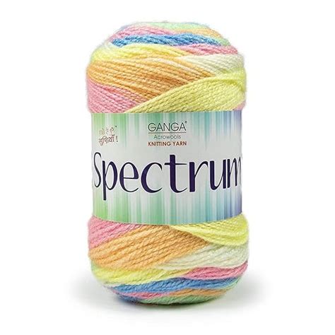 DUVANSHI Ganga Spectrum Yarn Knitting Wool Ball, White Blue Green Pink ...