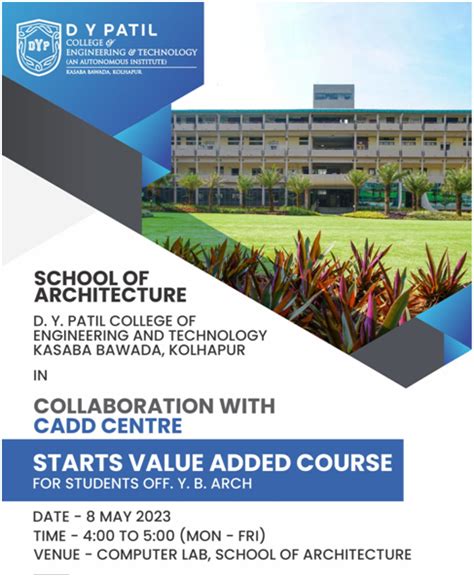 D Y P | MoU signed by School of Architecture with CADD Centre, Kolhapur ...