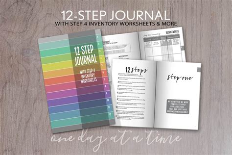 12 Step Journal Includes Step 4 Worksheets and Step 10 Inventory ...
