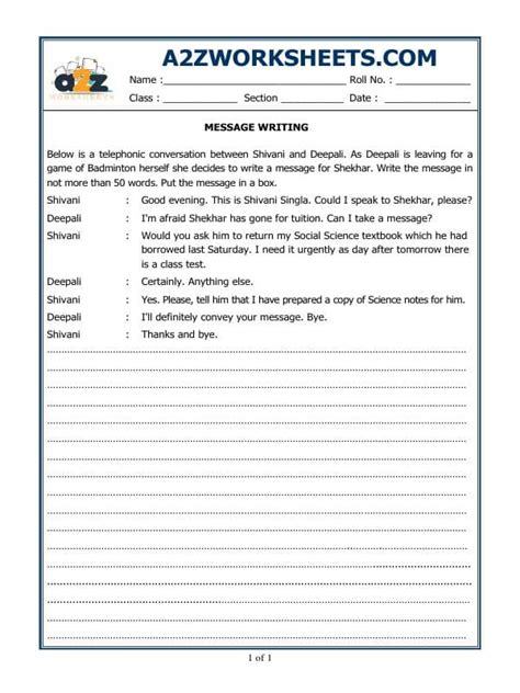Image result for Message Writing Examples