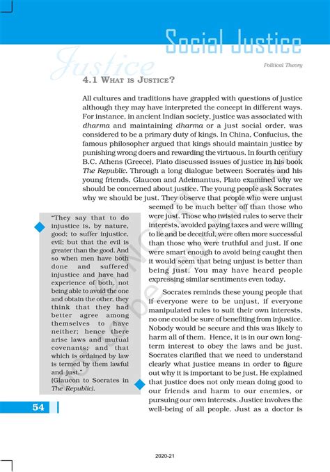Social Justice - NCERT Book of Class 11 Political Theory