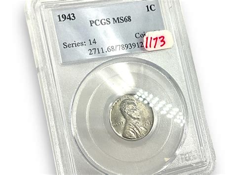 Lot - 1943-P U.S. Lincoln Steel One-Cent Coin in Slab