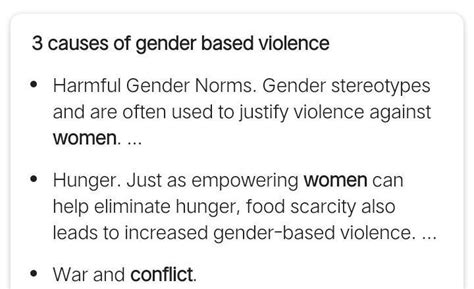 Three contribution factors that led to gender based violence - Brainly.in