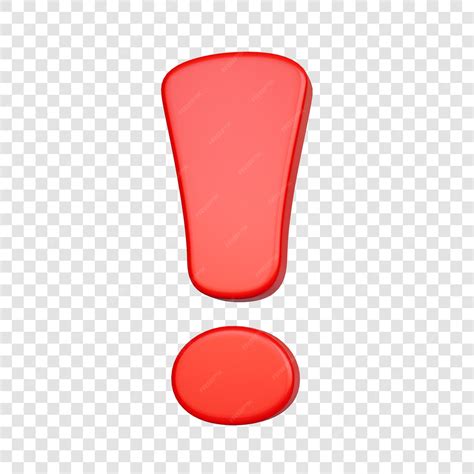 Premium PSD | 3d red exclamation mark on transparent background