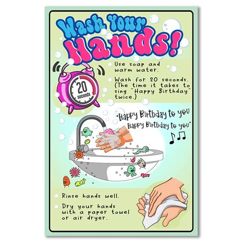Adogeowash Your Hands Poster Wash Your Hands Signage Funny Hand ...