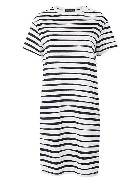 Buy Pure Cotton Striped T-Shirt Dress at Marks & Spencer