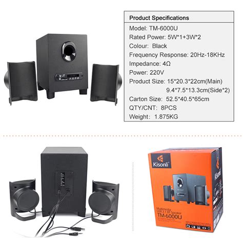Zvucnik Kisonli TM-6000U 2.1 sistem remote Bluetooth microSD LCD crni ...