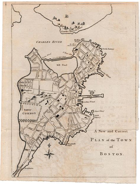 Map of Boston on the brink of revolution - Rare & Antique Maps