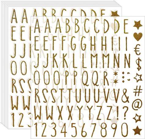 Buy Waynoda Glitter Alphabet Letter Stickers 800 Pieces 10 Sheets ...