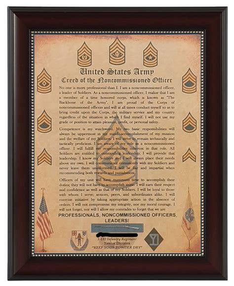 BETTER U.S. Army NCO Creed of the Noncommissioned Officer Aged | Etsy