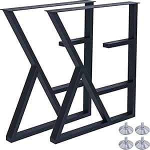 Upgraded 3-Tier K-Shaped Metal Table Legs - 28" H x 20" W Industrial ...