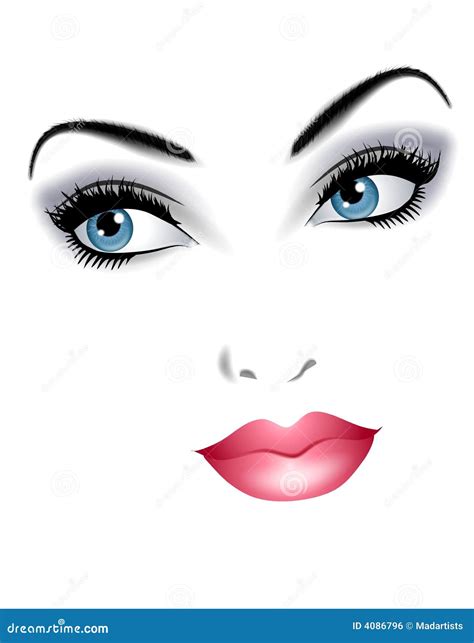 Beautiful Face of Woman Facial Features Stock Illustration ...