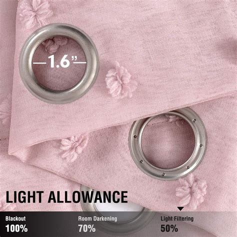Buy jinchan Pink Sheer Curtains for Living Room Grommet Embroidered ...