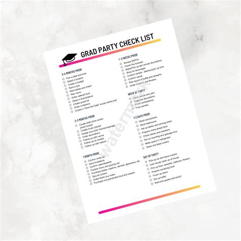 In the Pink Graduation Party Checklist - Etsy
