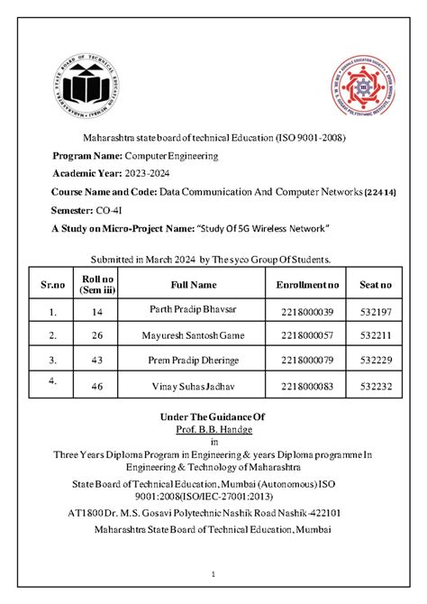 DCC Microproject 52 - Maharashtra state board of technical Education ...