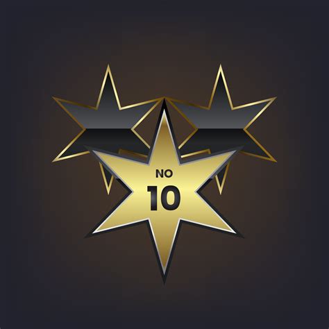 Number 10, a winner 1st golden star label design, premium stars for ...