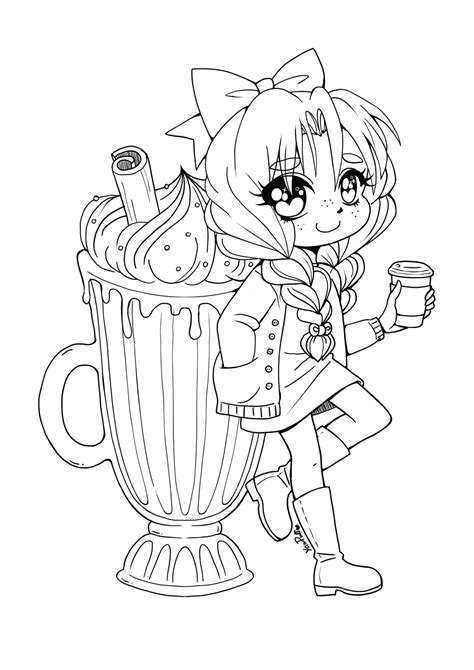 Coloring Pages Of Chibi Coloring Page Princess Kawaii Style Cute Anime