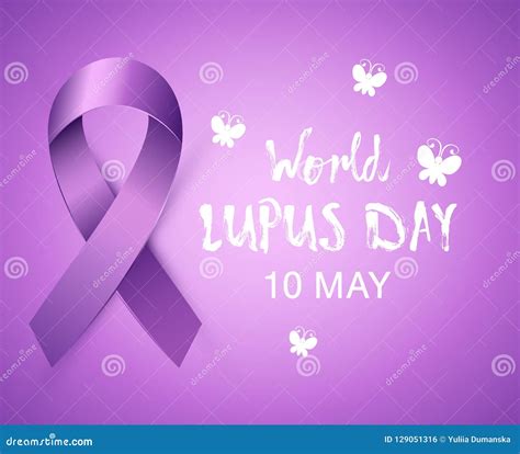 Realistic Purple Awareness Ribbon To World Lupus Day. Bright Violet ...