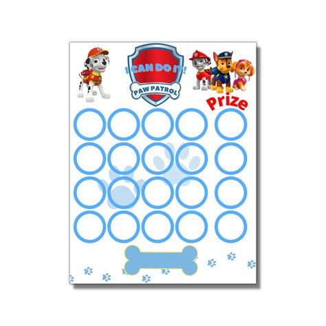 Paw Patrol Reward Charts Printable