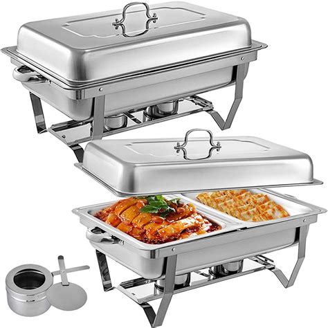 1/2/3 Pcs Stainless Steel Chafing Dish Buffet Stoves Food Warmer ...