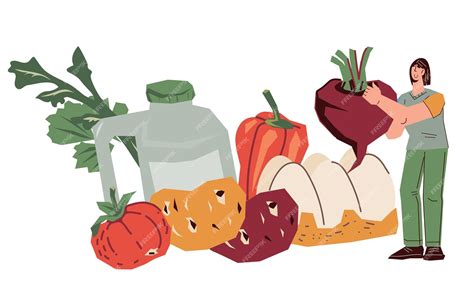 Premium Vector | People incorporate vegetables into diet for overall health vector isolated