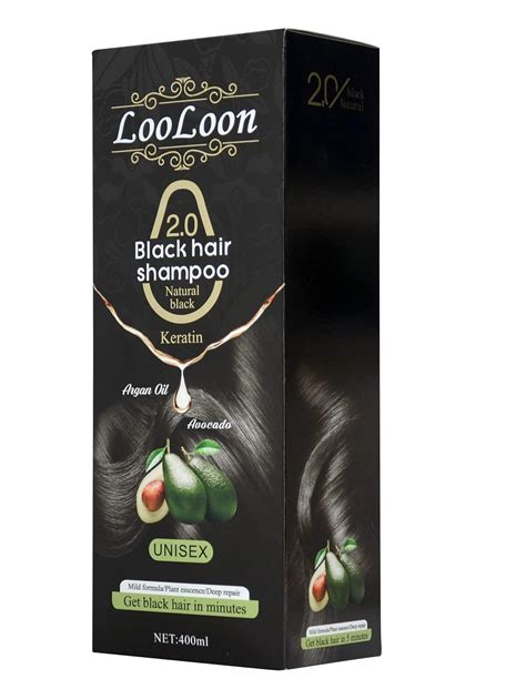 LooLoon 400ml Permanent Black Hair Dye Shampoo for Men and India | Ubuy