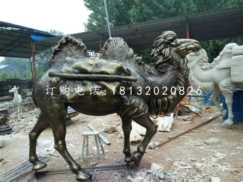 驮货骆驼雕塑，玻璃钢仿铜动物雕塑 - 卓景雕塑公司