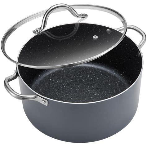 BEZIA 10 Quart Cooking Pot, Large Non Stick Induction Stock Pot with ...