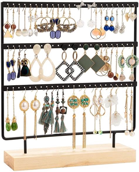 ROLLYWARE Earring 3 Layer 70 Holes Holder Stand Organizer Jewelry ...