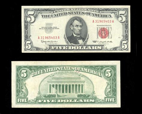 5 Dollar Bill Front And Back