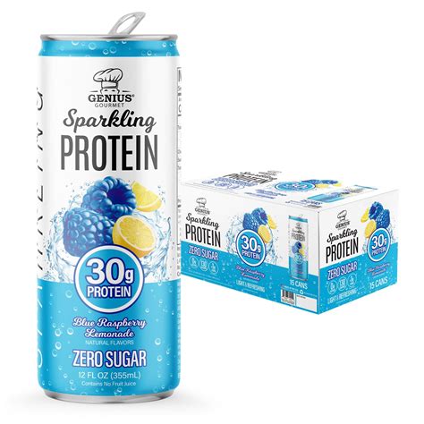 Amazon.com: Genius Gourmet Clear Protein Sparkling Water Blue Raspberry ...