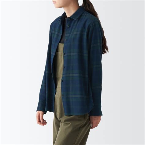 Double-brushed flannel Regular collar Long Sleeve shirt