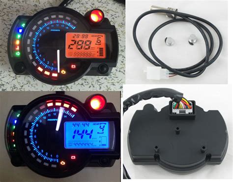 299 km/h LCD Digital Speedometer Tachometer Odometer Motorcycle EFI Mph ...