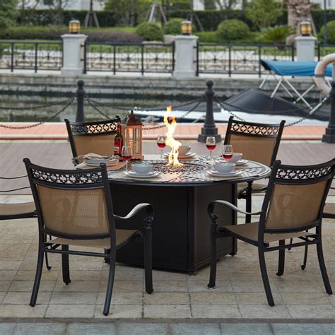Outdoor Fire Pit Dining Table