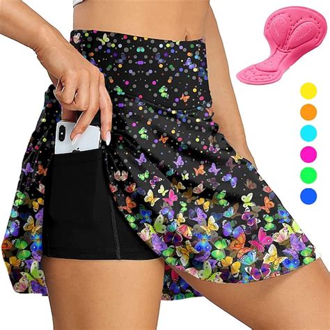 Women's Graphic Butterfly Cycling Skort Skirt Bike Skirt Bottoms Race ...