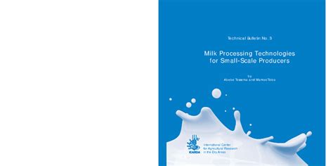 Technical bulletin 3 - Tec hnic a l Bulletin No. 3 Milk Pr ocessing ...