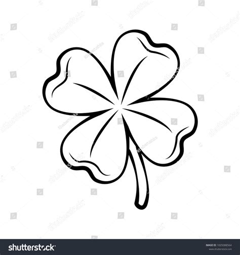 4 leaf clover outline Images, Stock Photos & Vectors | Shutterstock