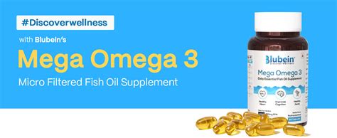 Blubein Mega Omega 3 Fish Oil Capsules for Men & Women, Triple Strength ...