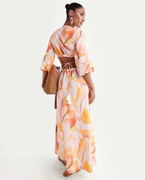 Buy Ruvin - Multi Printed Cut Out Detail Maxi Dress| Rareism